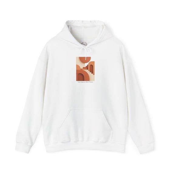 Terracotta Abstract Arch Hoodie | clay tone warm-neutral shapes, boho minimal