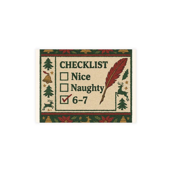Santa Nice & Naughty Checklist Postcards | Postcard Bundle | 6 7 Holiday Cards (envelopes NOT included)