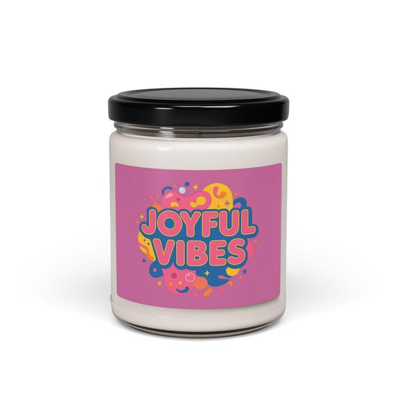 Joyful Vibes Soy Candle | Dopamine Decor, Neon Gradient Scented Candle
