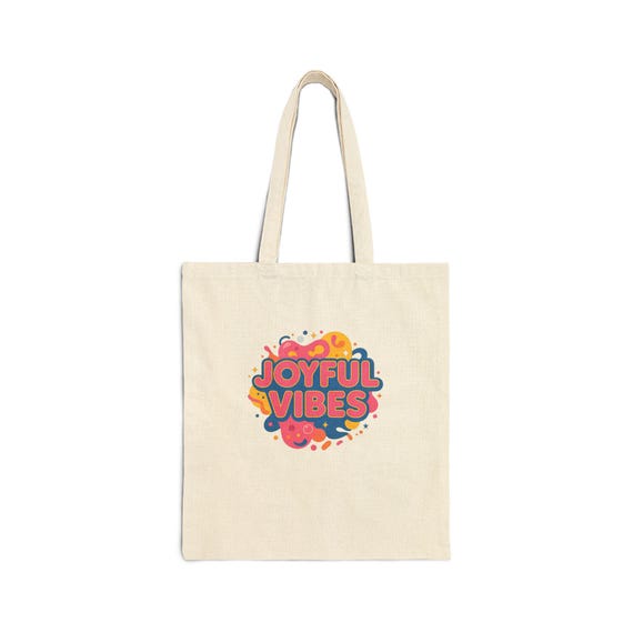 Joyful Vibes Neon Gradient Tote | Dopamine Decor, squishy color print