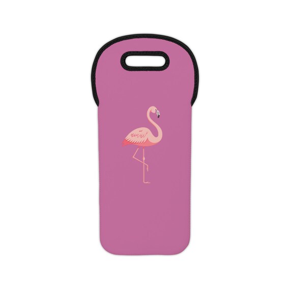 Pink Flamingo Wine Tote Bag - Tropical Beach Cooler, Bird Lover Gift, Insulated Wine Carrier, Summer Picnic Accessory, Cute Pink Flamingo