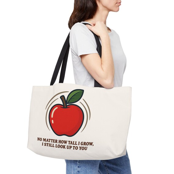Teacher Gift | Apple Illustration Weekender Tote | Teacher Appreciation