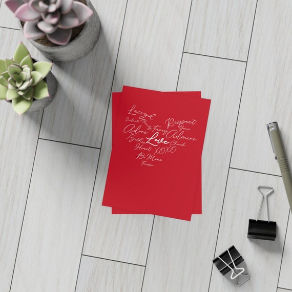 Love Words Heart - Postcard Bundles (envelopes included)