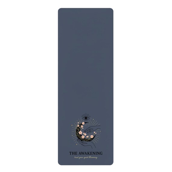 The Awakening Crescent Moon floral yoga mat | rubber yoga mat