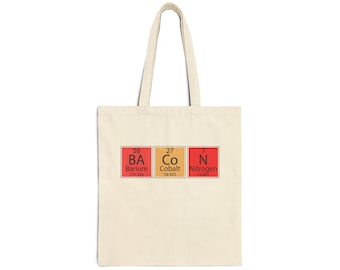 Chemistry Themed Cotton Canvas Tote Bag - Eco-Friendly, Gift for Science Lovers, Reusable Shopping Bag, Classroom Essentials, Organic Cotton