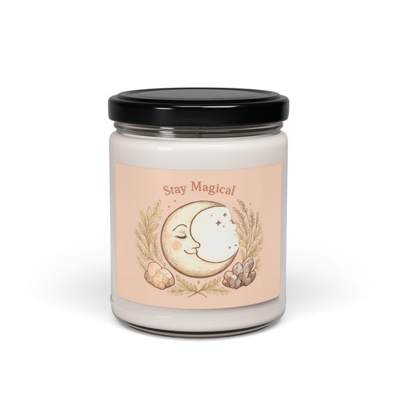 Moon Phase Mystic Candle, Soy Jar | witchcore, herblore