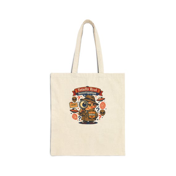 Totally Real Investigation Tote | funny conspiracy, silly myth, stamped fact