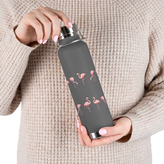 Pink Flamingo - Copper Vacuum Insulated Bottle, 22oz
