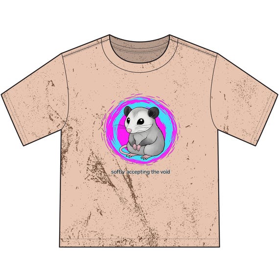 Cute Possum in Neon Swirl Youth T-Shirt | Possum Illustration Tee
