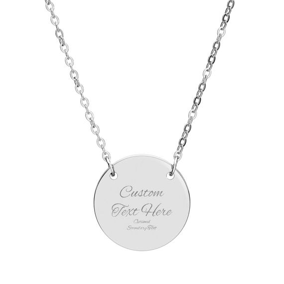 Customized Engraved Circle Name Necklace | Personalized Round Pendant Necklace