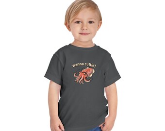 Wanna Cuttle? Cuttlefish Toddler Tee | Cute Sea Creature Shirt