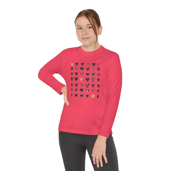 Hearts - Valentines - Youth Long Sleeve Competitor Tee