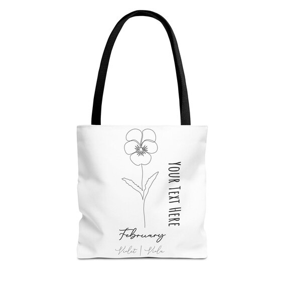 February Birth Flower - Violet - CUSTOMIZABLE Tote Bag (AOP)