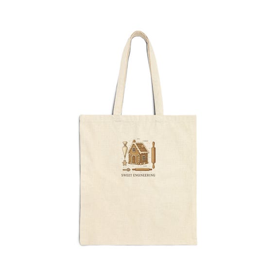 Sweet Engineering gingerbread house Tote Bag | baking illustration, rolling pin