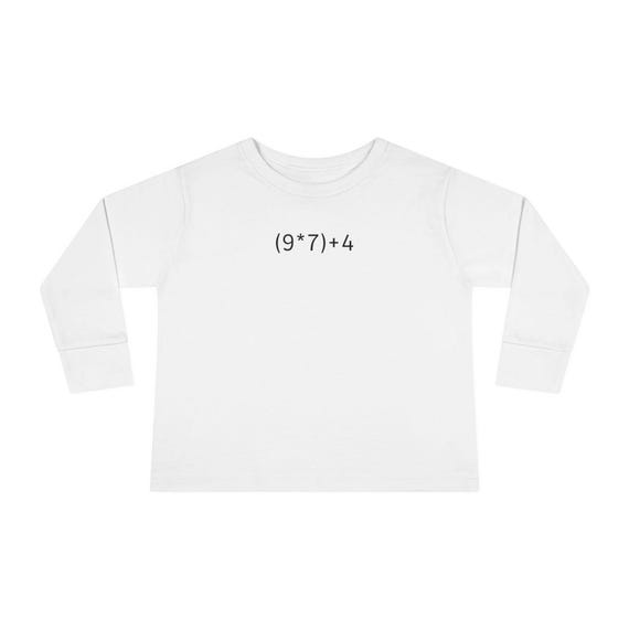 Funny 67 Joke Toddler Tee (9·7)+4 Toddler Long Sleeve Tee | Math Equation Shirt