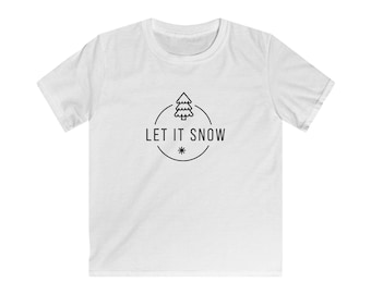 Let It Snow Kids Tee | Christmas Tree Snowflake Holiday Shirt