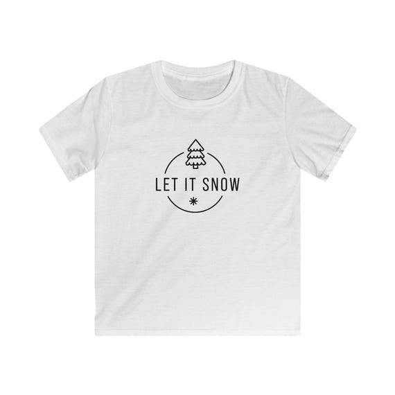 Let It Snow Kids Tee | Christmas Tree Snowflake Holiday Shirt