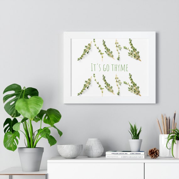 It's Go Thyme - Funny Herb Humor - Kitchen Framed Horizontal Poster