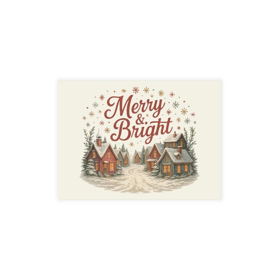 Merry and Bright Holiday Postcards Postcard Bundle
