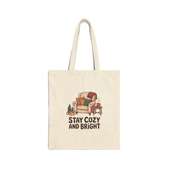Stay Cozy and Bright Tote Bag | Cozy Armchair Illustration