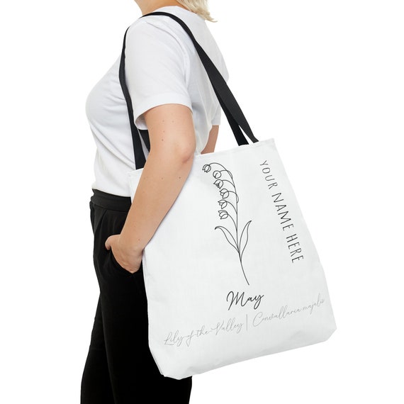 May Birth Flower - Lily-of-the-Valley - CUSTOMIZABLE Tote Bag (AOP)