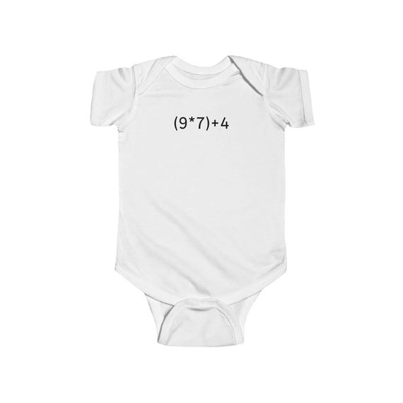Funny 67 Joke Onesie (9*7)+4 Infant Bodysuit | Math Equation Baby Onesie