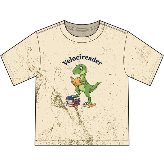 Velocireader Dinosaur Youth T-Shirt | Reading Dino Kids Tee