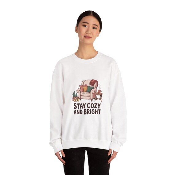 Stay Cozy and Bright Armchair Illustration Sweatshirt | Cozy Home Decor