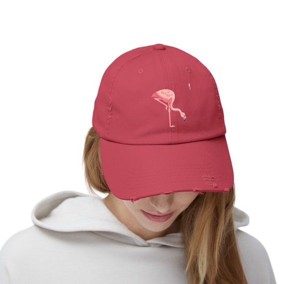 Pink Flamingo - Unisex Distressed Cap