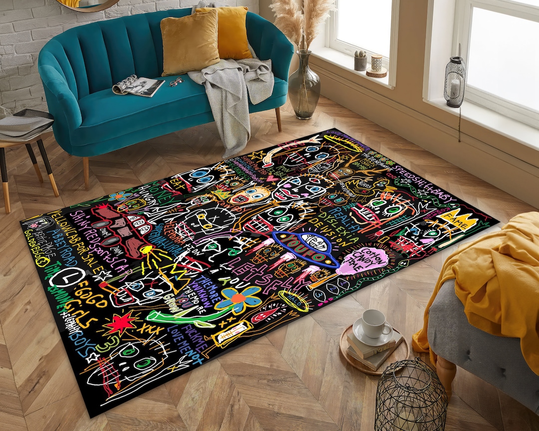 Modern Design Rug Colorful Pop Art Printed Rug Street Art Concept Rug ...