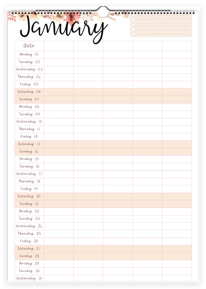 Printable Family Calendar 2024 Planner Wall Calendar Family Etsy