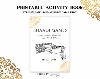 Indian Wedding Activity Book for Kids: Coloring Pages & Games (PDF Pattern)