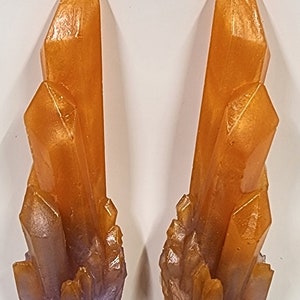 Crystal Horns Cosplay Costume Resin Handmade Custom Epoxy Headpiece Accessories Headband Orange