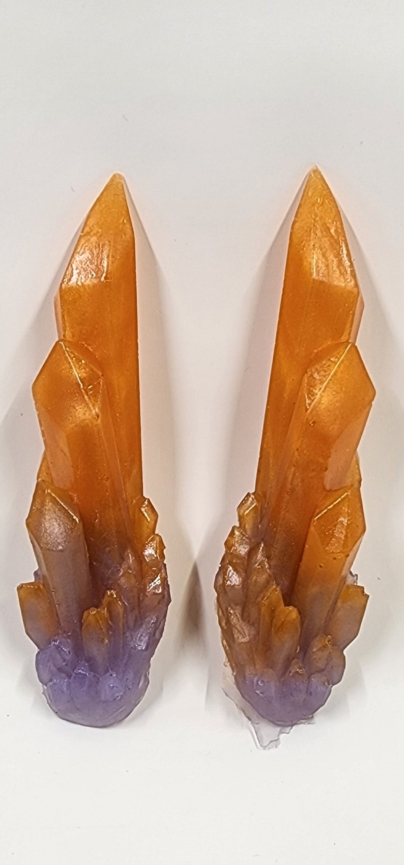 Crystal Horns Cosplay Costume Resin Handmade Custom Epoxy Headpiece Accessories Headband Orange