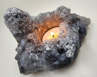 Crystal | Tea Light | Holder | Candle | Resin | Art | Handmade | Home Decor |