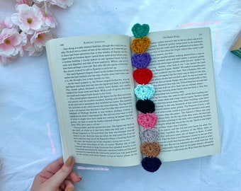 eras swiftie handmade crochet heart bookmark