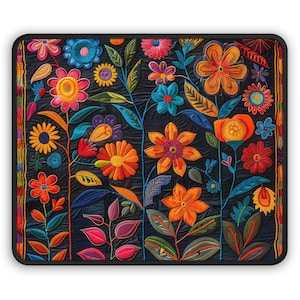 Flowers, Mexican Textile Art Mouse Pad