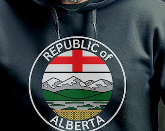 Republic of Alberta hoodie, Alberta Strong hooded sweatshirt, Berta Conservative, Sovreign and Seperate Alberta
