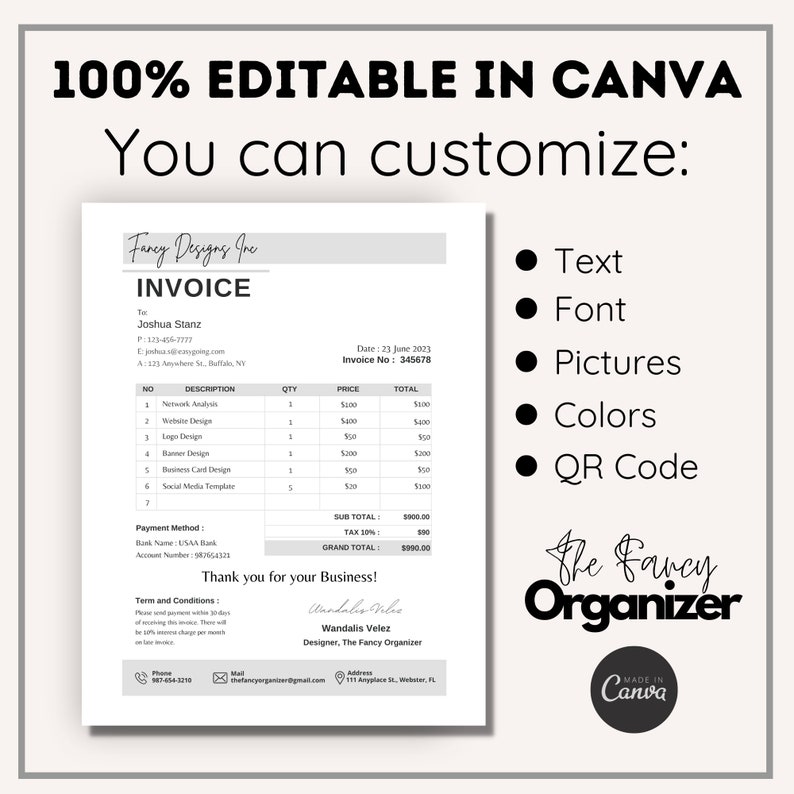 Invoice Template Billing Template Professional Invoice Order Form