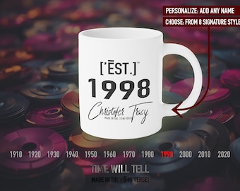 Personalized 1998 Coffee Mug: Vintage Nineties Gift