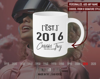 Personalized Year Coffee Mug: Est. 2016 Keepsake Cup