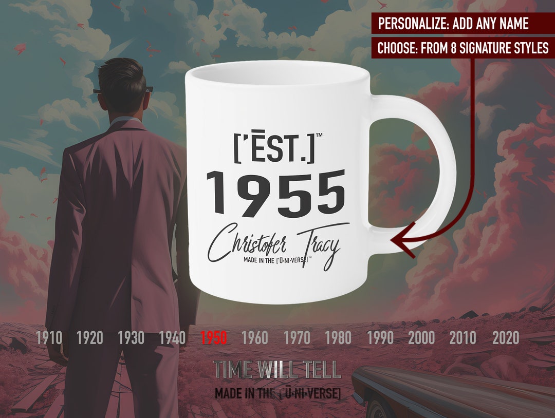 Personalized 1955 Coffee Mug: Classic Fifties Birthday Gift - Etsy