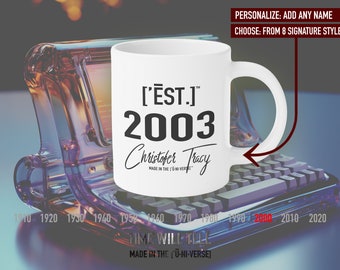 Personalized 2003 Millennium Mug: Custom Anniversary Coffee Cup