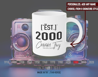 Personalized 2000 Millennium Mug: Y2K Coffee Cup Keepsake