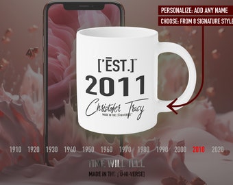 Personalized 2011 Mug: Vintage Year Tea Cup
