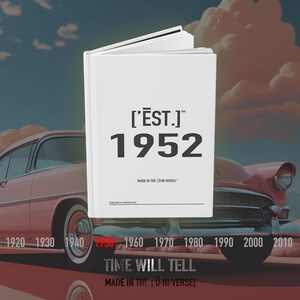 Diario dei nomi personalizzati 1952, taccuino di compleanno personalizzato, est. Regalo vintage del 1952 - ['ĒST]™ di HŪMN