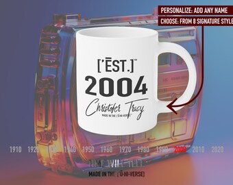Personalized 2004 Mug: Custom Birthday Year Tea Cup