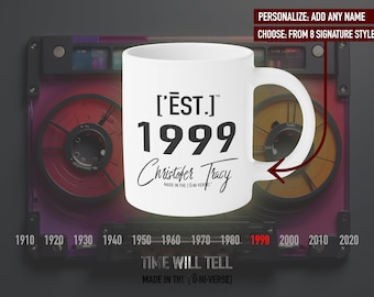 Personalized 1999 Millennium Mug: Custom Celebration Tea Cup