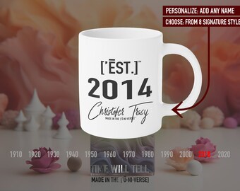 Personalized Est. 2014 Mug: Custom Coffee Cup