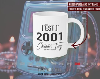 Personalized 2001 Coffee Mug: Modern Design Tea Cup